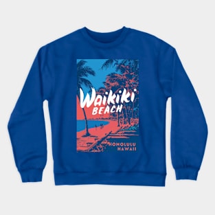 Hawaii Vintage Retro Travel Poster Crewneck Sweatshirt